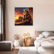 Majestic Sunset Monarch Cat Canvas
