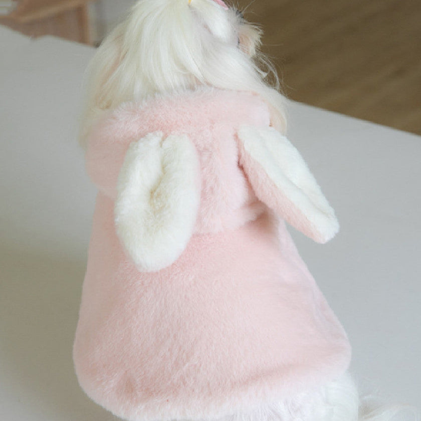 Autumn And Winter Fluffy Rabbit Modeling Pet Costume Warm Cape Cloak New Year Dogs And Cats Pet Clothes