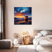 Twilight Contrast Highland Cow Canvas