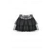 Dark in Love Bonded Tulle Layered Goth Mini Skirt in Black