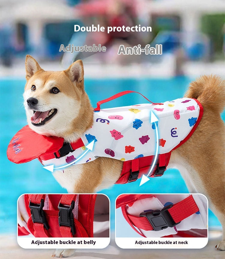Dog For Swimming Only Cartoon Full Printed Cute Small Animal Traction Pet Life Vest