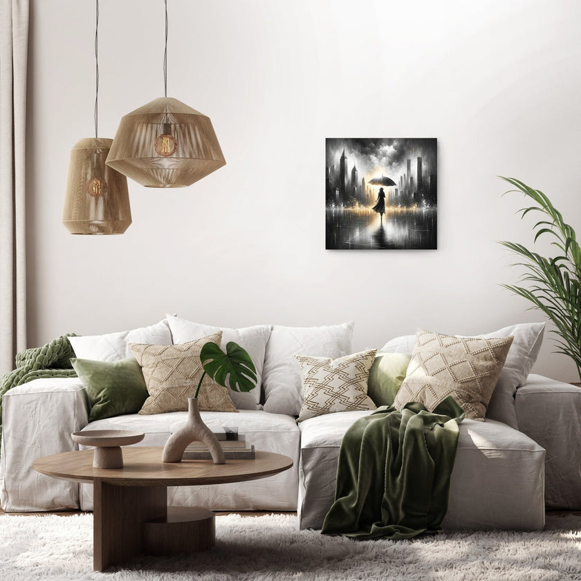 Umbrella in Urban Serenity Canvas