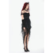 Dark in Love Morgana Gothic Off-Shoulder Lace Hem Dress