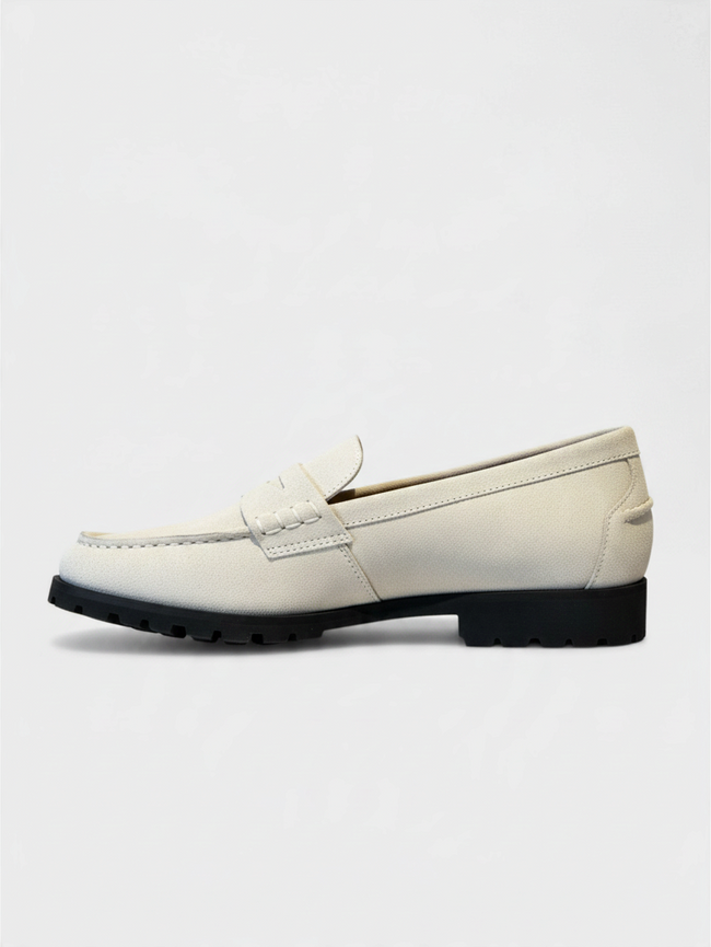 Country Suede Loafer Bone White