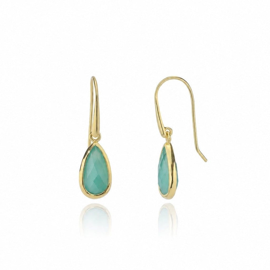 Simi Teardrop Gemstone Earrings: Pariba Onyx