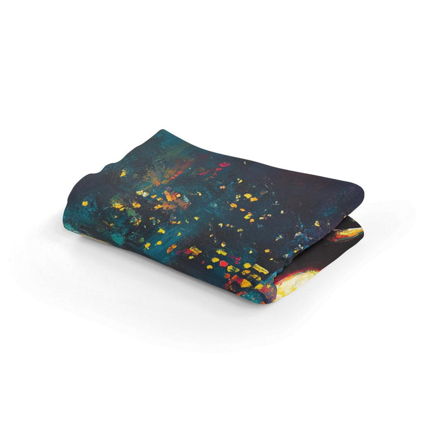 Motorcyclist's Neon Journey Blanket