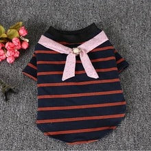 pet  striped cotton t-shirt