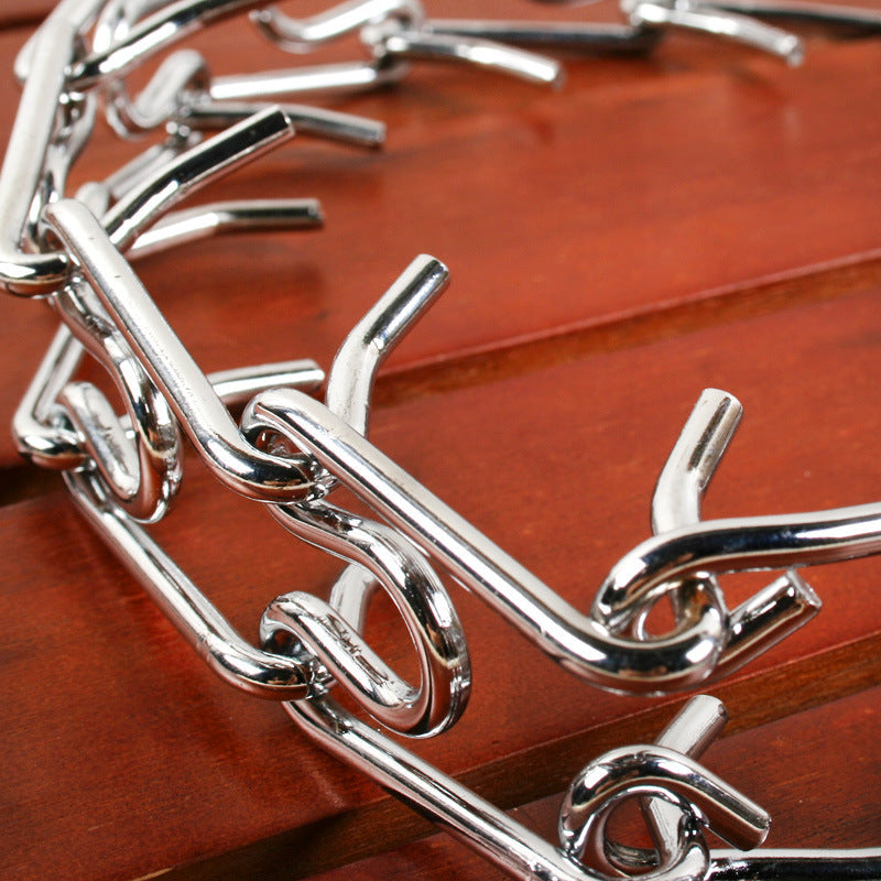 Metal iron removable dog training chain