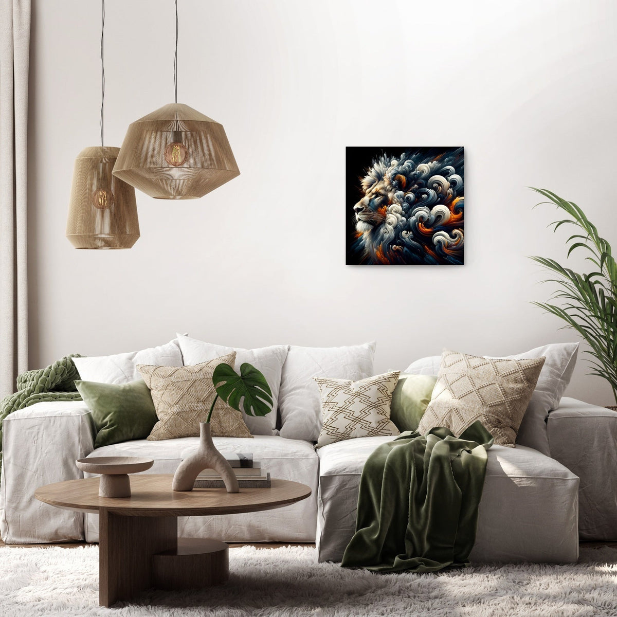 Lion's Abstract Grandeur Canvas