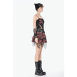 Dark in Love Punk Black and Tartan Cross Strap Nevida Top