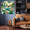 Serene Geometric Landscape Canvas