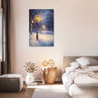 Snowfall Under Lamplight Canvas
