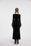 Punk Rave Isolde Velvet Lace Sleeve Dress in Black