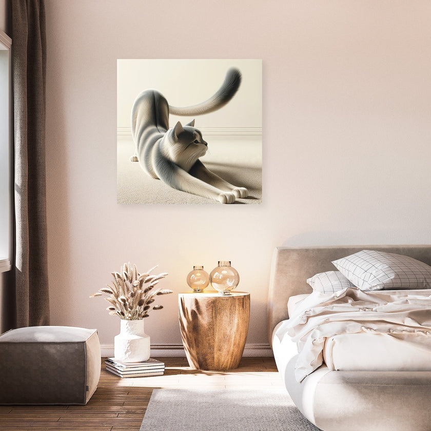 Stretching Cat Canvas