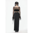 Dark in Love Morana Mesh Crochet Knit Bell Sleeve Crop Top