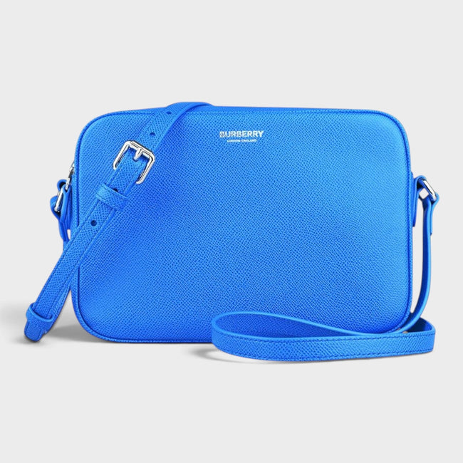 Camera Bag Calfskin Leather Vivid Blue