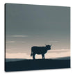 Highland Cow Dusk Silhouette Canvas