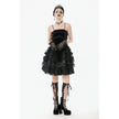 Dark in Love Morwenna Bat Mesh Layered Goth Mini Dress