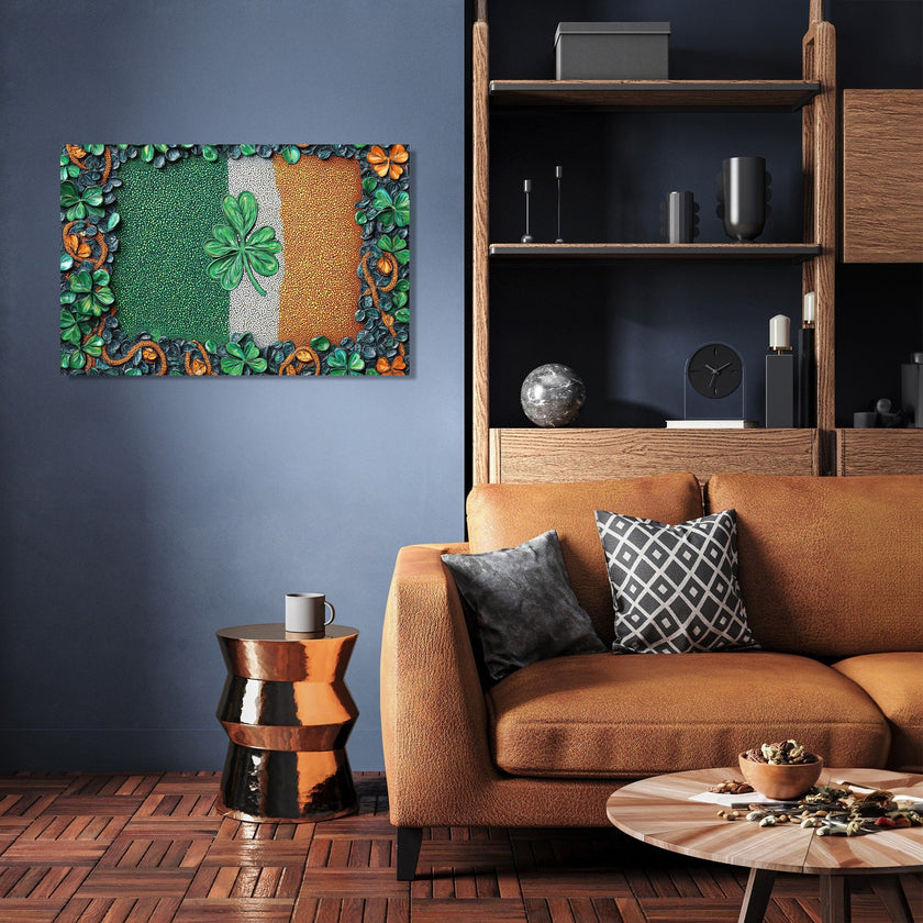 Shamrock Flag Pointillist Canvas
