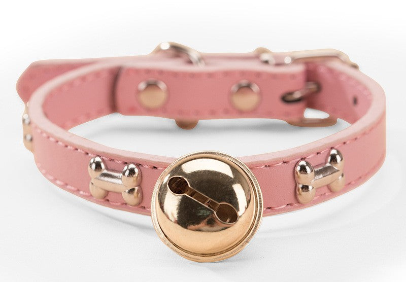 Neues Haustier-Halsband mit Pfotenabdruck, Knochen und Legierungsglocke