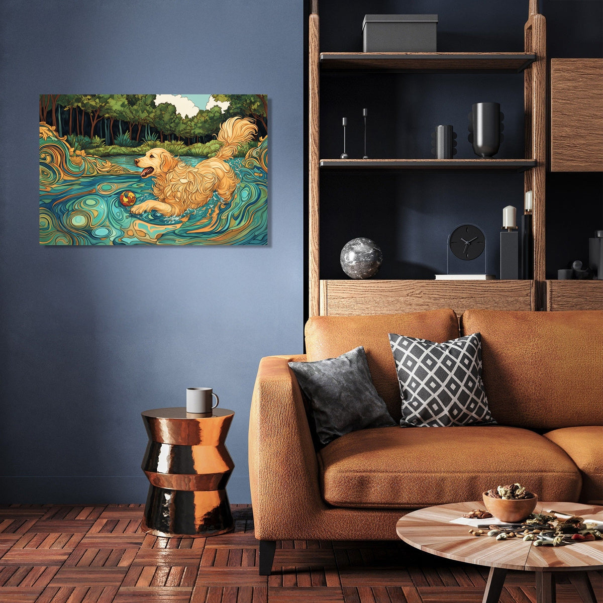Golden Retriever Lakeside Canvas