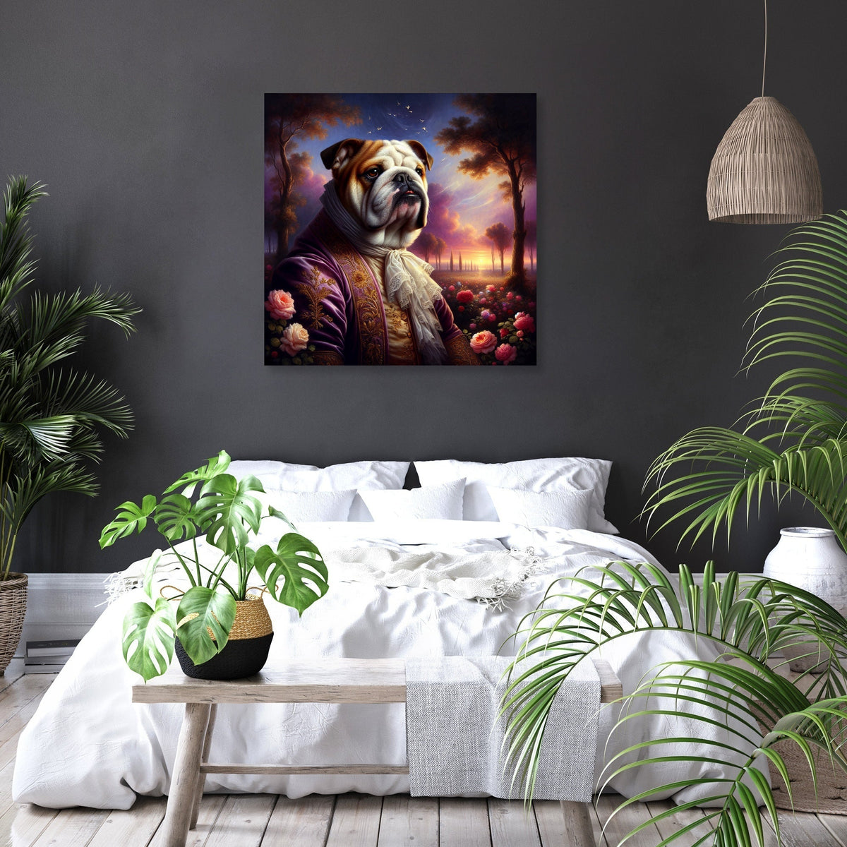 Regal Bulldog Twilight Canvas