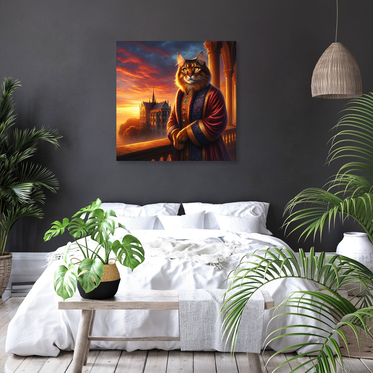 Majestic Sunset Monarch Cat Canvas