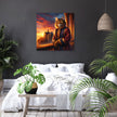 Majestic Sunset Monarch Cat Canvas