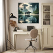 Lakeside Reflections Triceratops Canvas