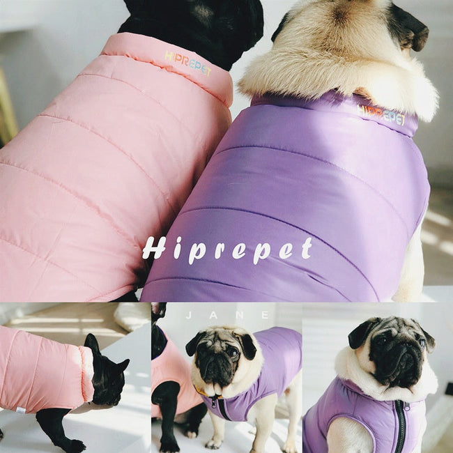 Haustier Herbst- und Winter-Doppel-Baumwollweste, Mops, Jarre, Aero Bull, Ski-Shirt