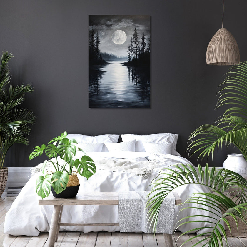 Lunar Serenity Lake Canvas