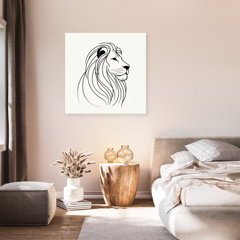 Regal Lion Silhouette Canvas