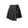 Dark in Love Leah Gothic Tartan Mini Skirt - Black & White Plaid