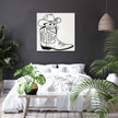 Whimsical Cat in Cowboy Boot Canvas