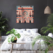 Coral & Blue Islamic Architecture Canvas