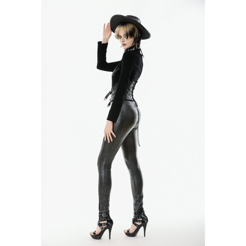 Dark in Love Serpentine Mesh Panel Leggings