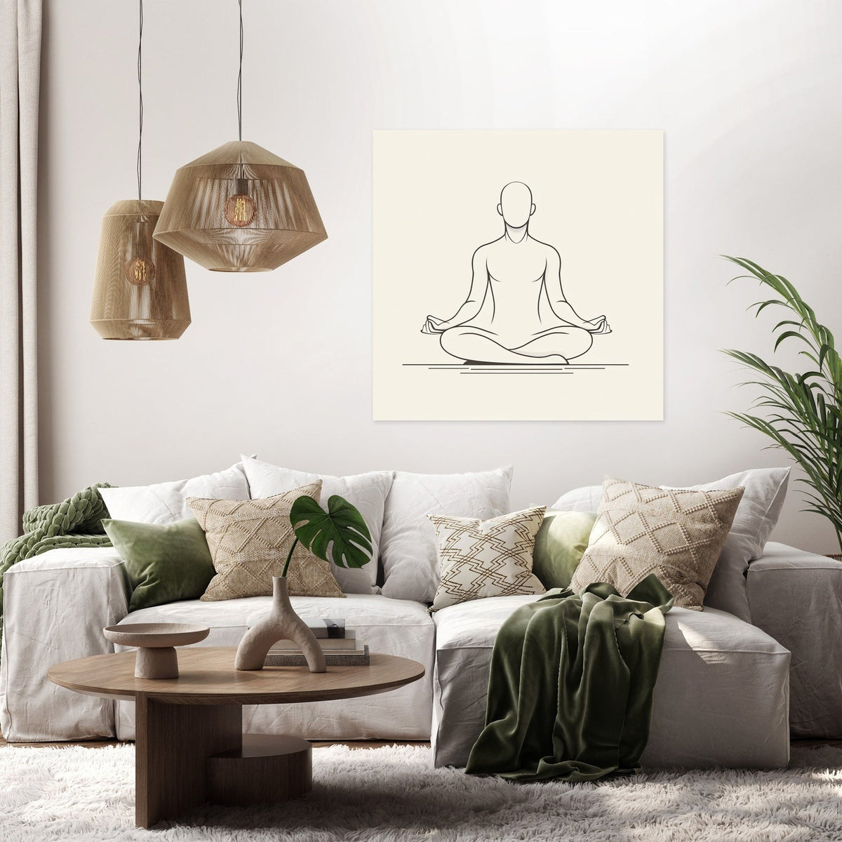 Contemplative Silhouette in Monochrome Canvas