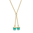 Acorn Gemstone Drop Necklace Aqua Chalcedony