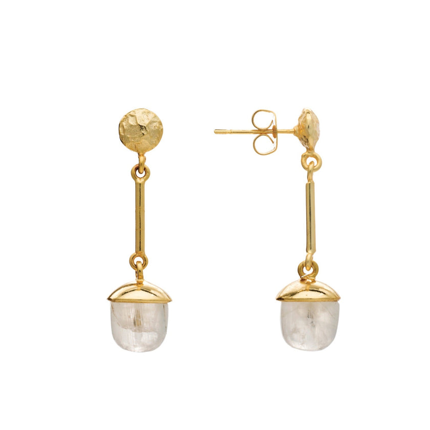 Acorn Drop Earrings Moonstone