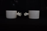 Gesture Ceramic Cups– Handmade Porcelain Coffee Cup (Rock-Paper- Scissors set)