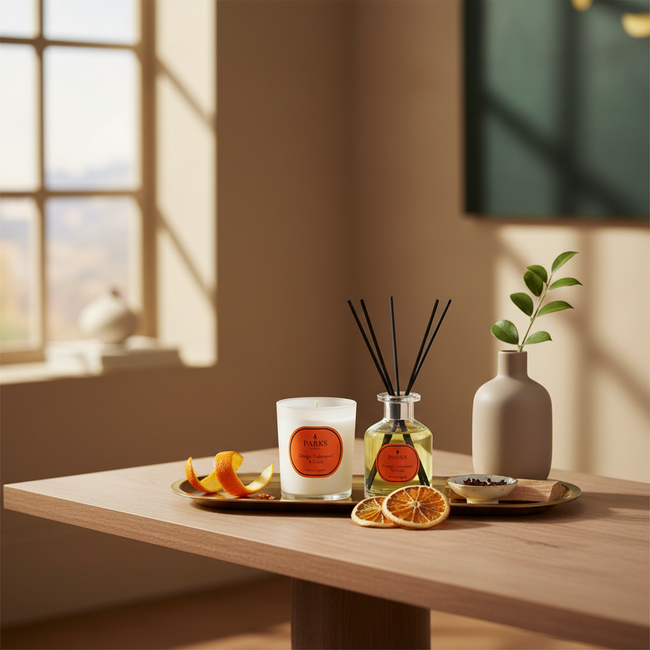 ORANGE, CEDARWOOD & CLOVE 180G CANDLE & 100ML DIFFUSER SET