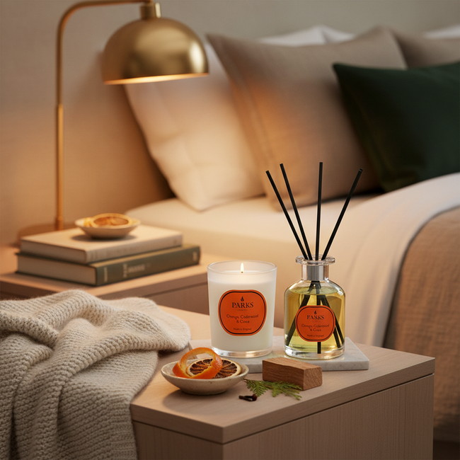 ORANGE, CEDARWOOD & CLOVE 180G CANDLE & 100ML DIFFUSER SET