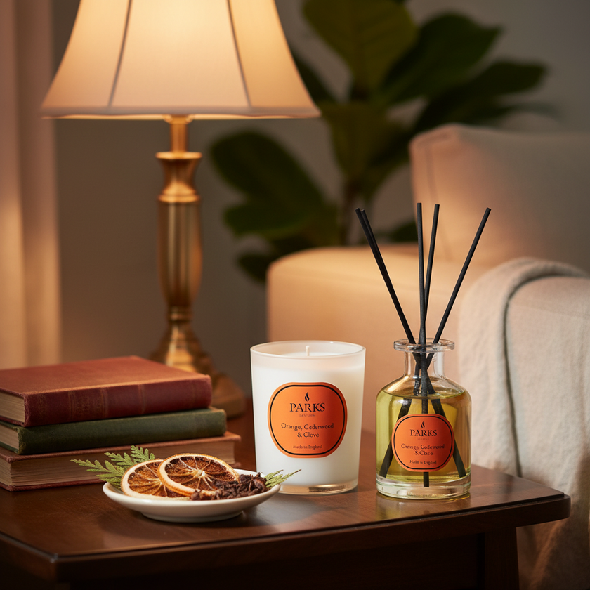 ORANGE, CEDARWOOD & CLOVE 180G CANDLE & 100ML DIFFUSER SET