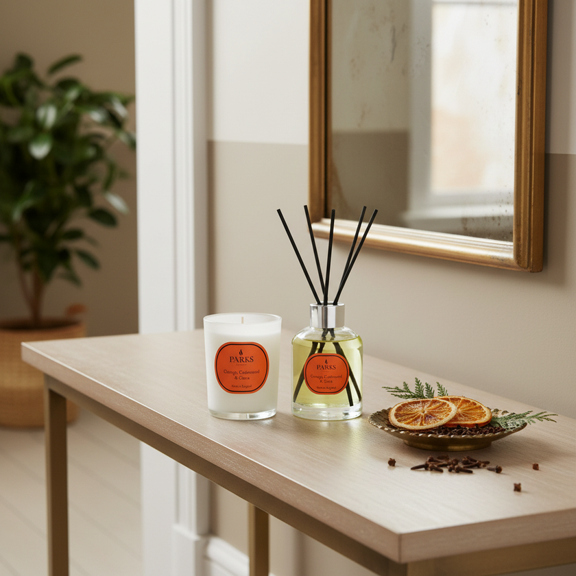 ORANGE, CEDARWOOD & CLOVE 180G CANDLE & 100ML DIFFUSER SET