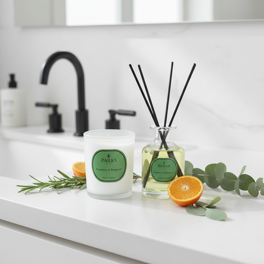 ROSEMARY & BERGAMOT 180G CANDLE & 100ML DIFFUSER SET