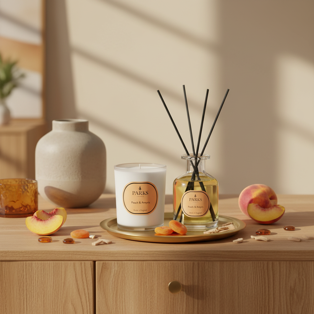 PEACH AMRIYS DIFFUSER 100ML & 180G KERZE