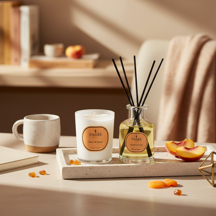 PEACH AMRIYS DIFFUSER 100ML & 180G KERZE