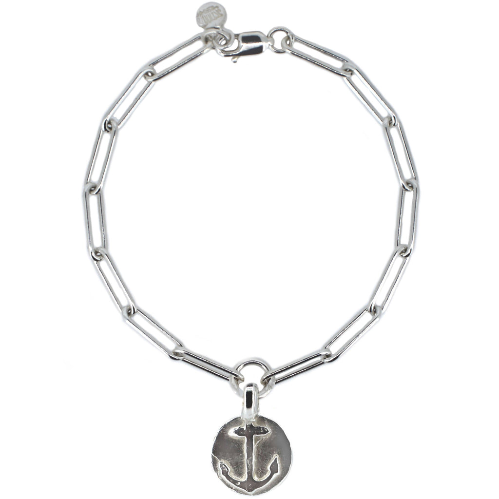 Anchor Disc Trace Chain Bracelet