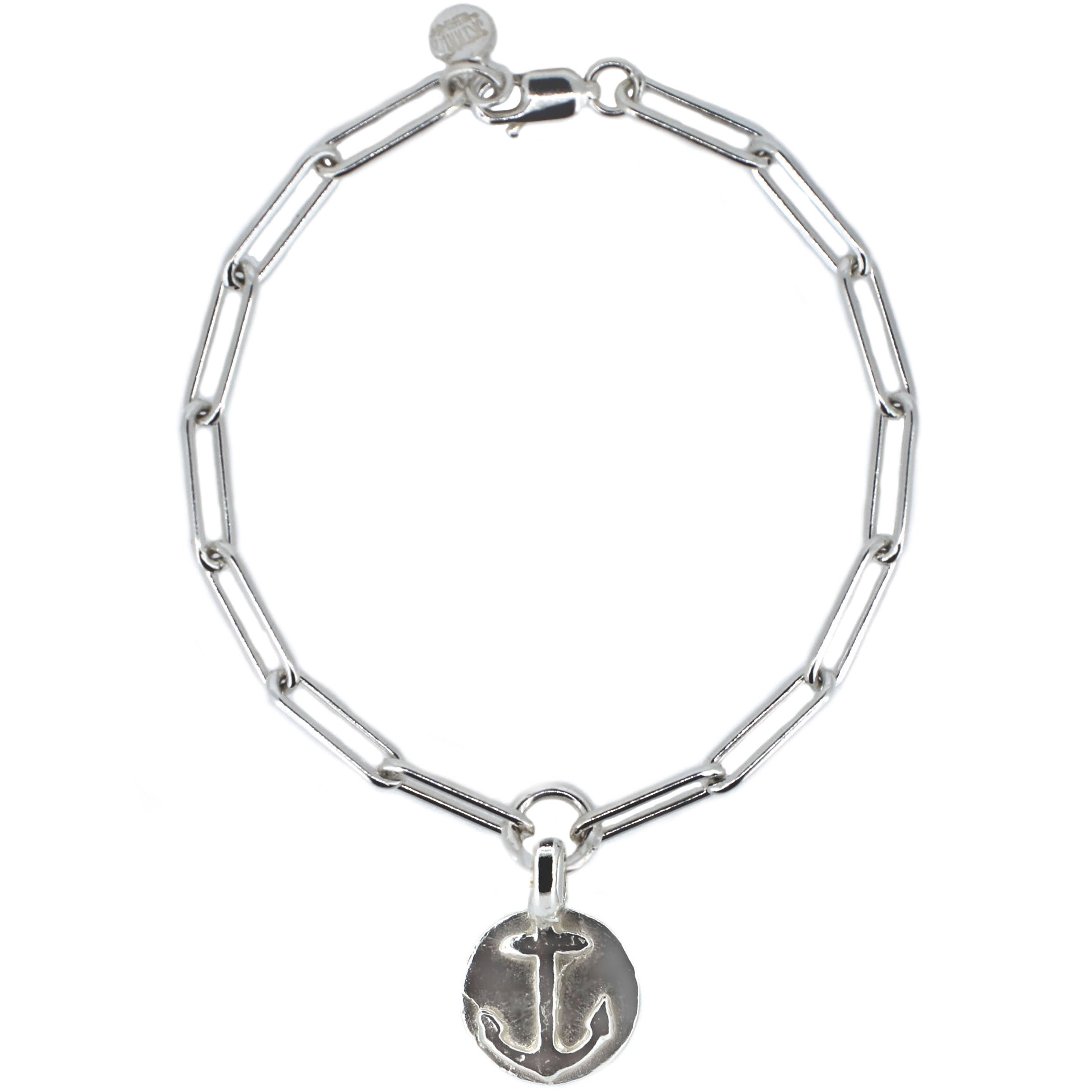 Anchor Disc Trace Chain Bracelet