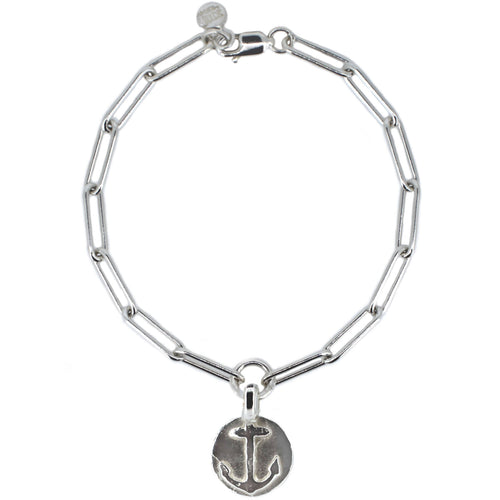 Anchor Disc Trace Chain Bracelet